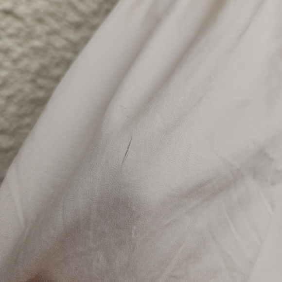 Self Portrait beige shirred cotton mini dress back cutout frosted almond size 4 - Picture 8 of 9